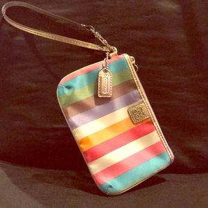 NWOT Coach Wristlet- multi colored